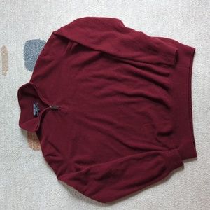 Mantovani Studio 100% Italian Cashmere Burgundy Quarter Zip Sweater